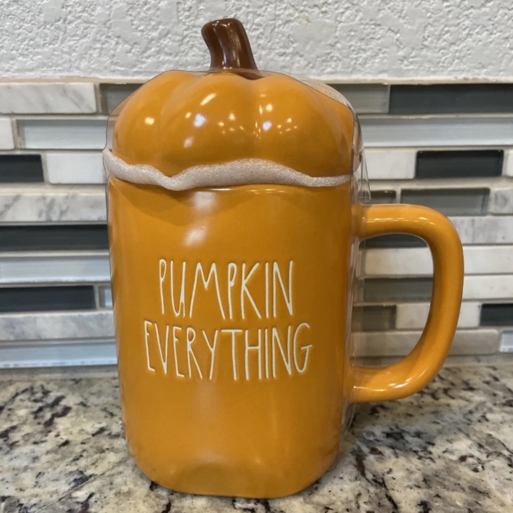 Rae Dunn -Pumpkin Everything- Mug W/pumpkin Topper NWT